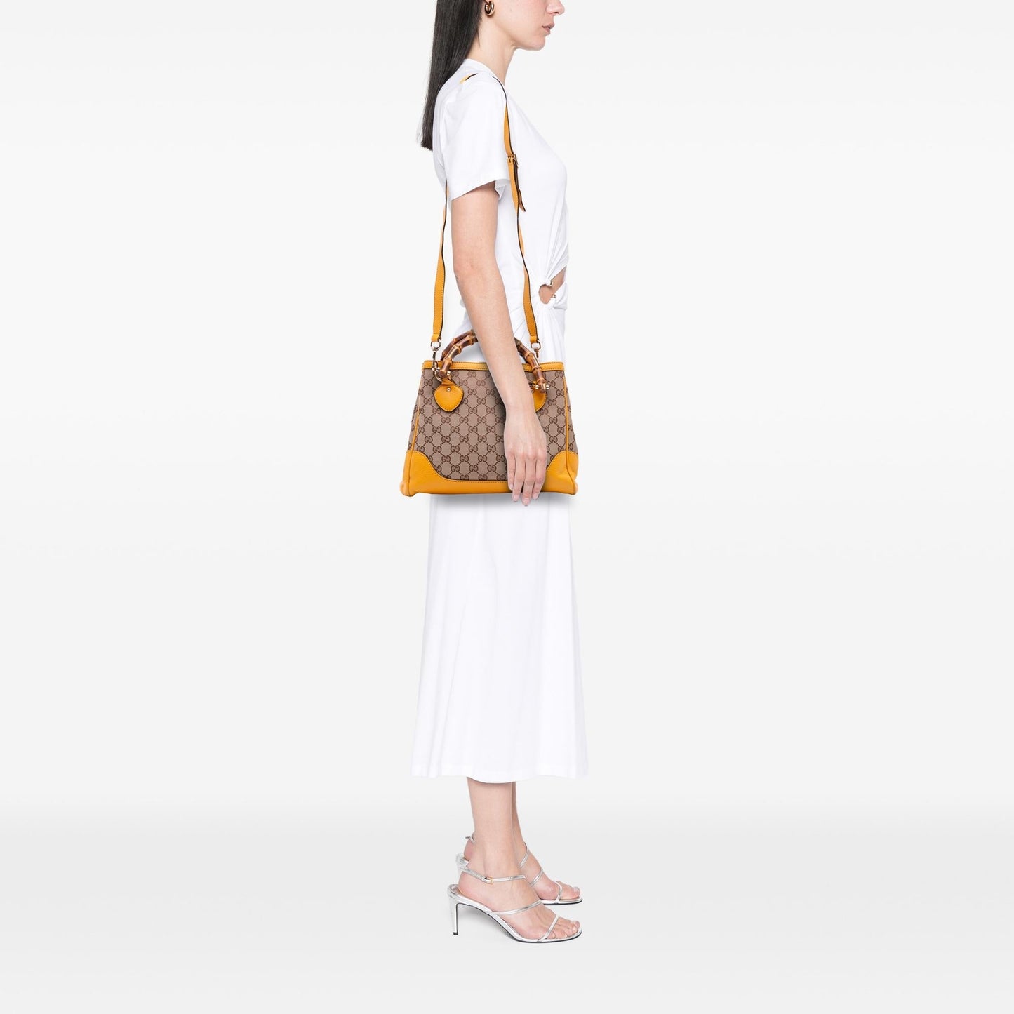Gucci Small GG Canvas Diana Bamboo Top Handle Tote