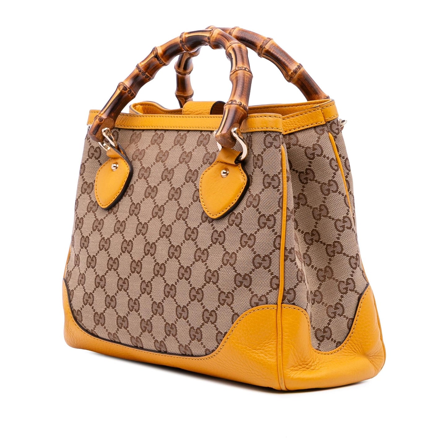 Gucci Small GG Canvas Diana Bamboo Top Handle Tote
