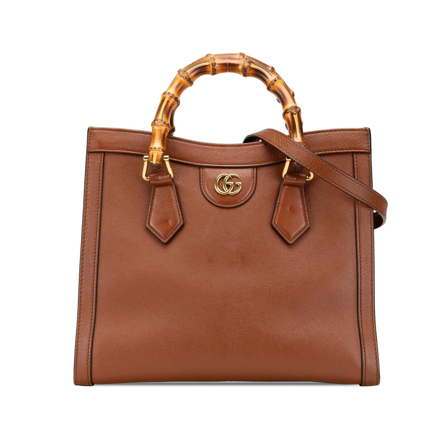 Gucci Small Leather Bamboo Diana Satchel