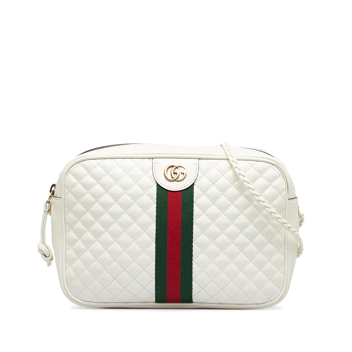 Gucci Small Leather Web Trapuntata Crossbody (SHG-2gYJQ8)