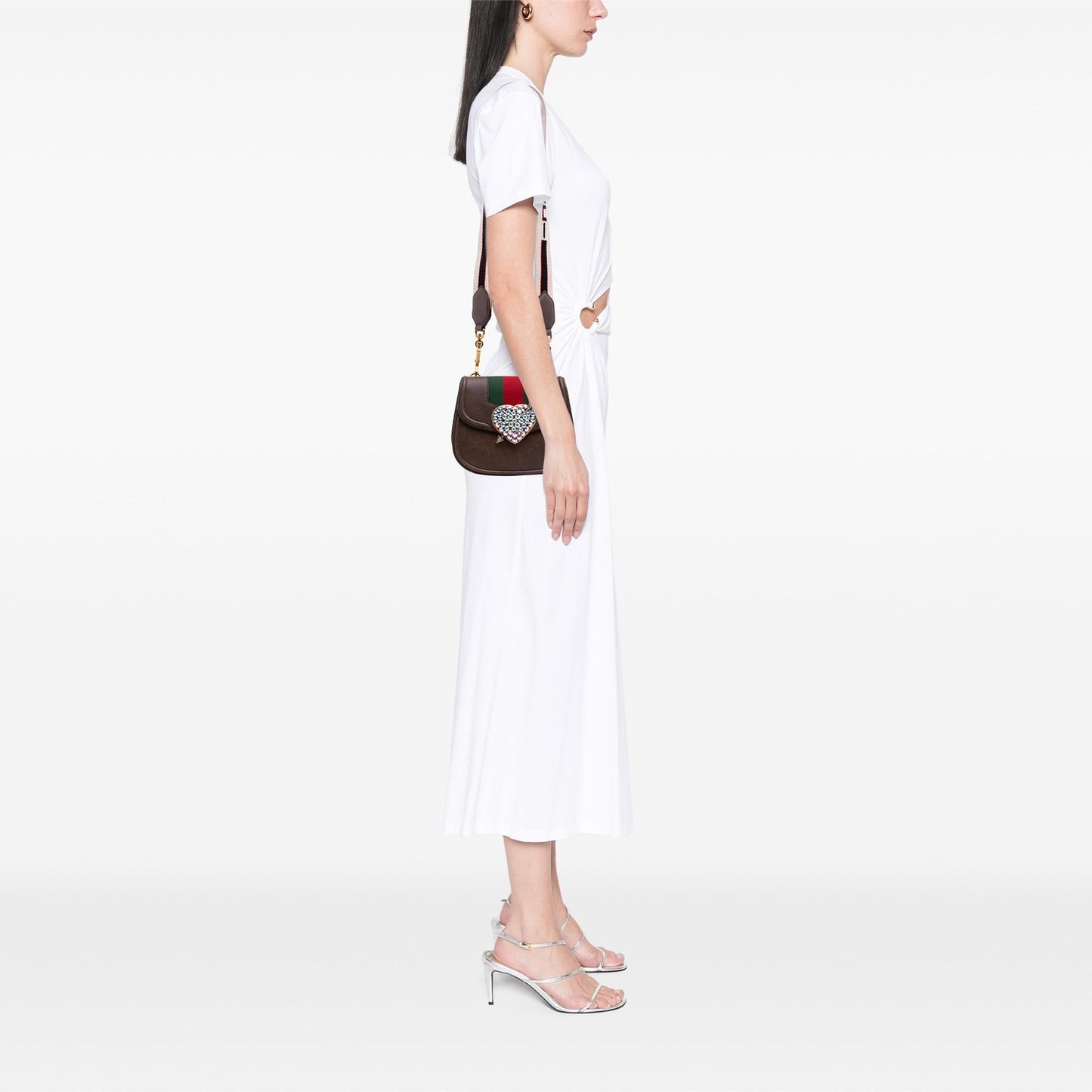 Gucci Small Linea Totem Crystal Heart Crossbody