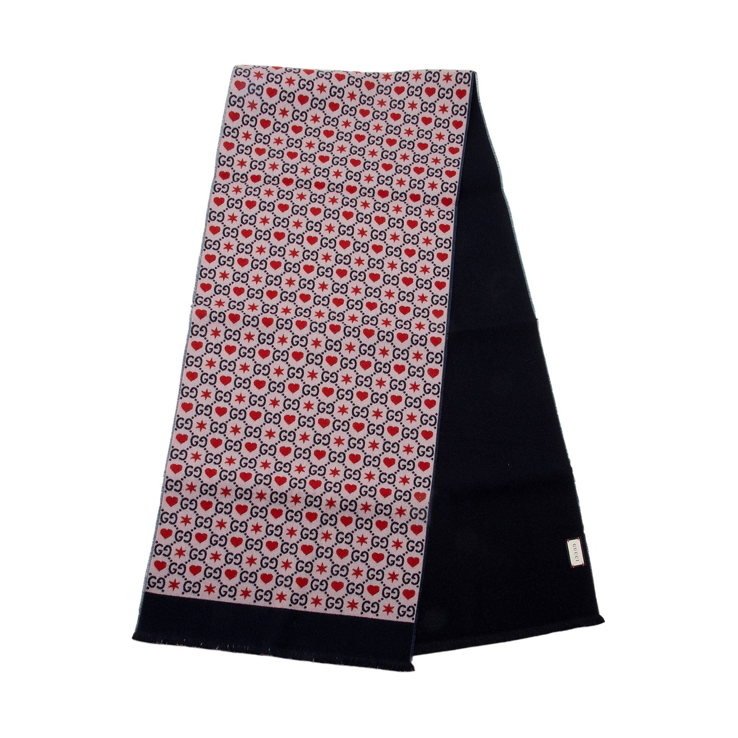 Gucci Wool Cotton GG Heart Stars Scarf (SHF-Edqktb)