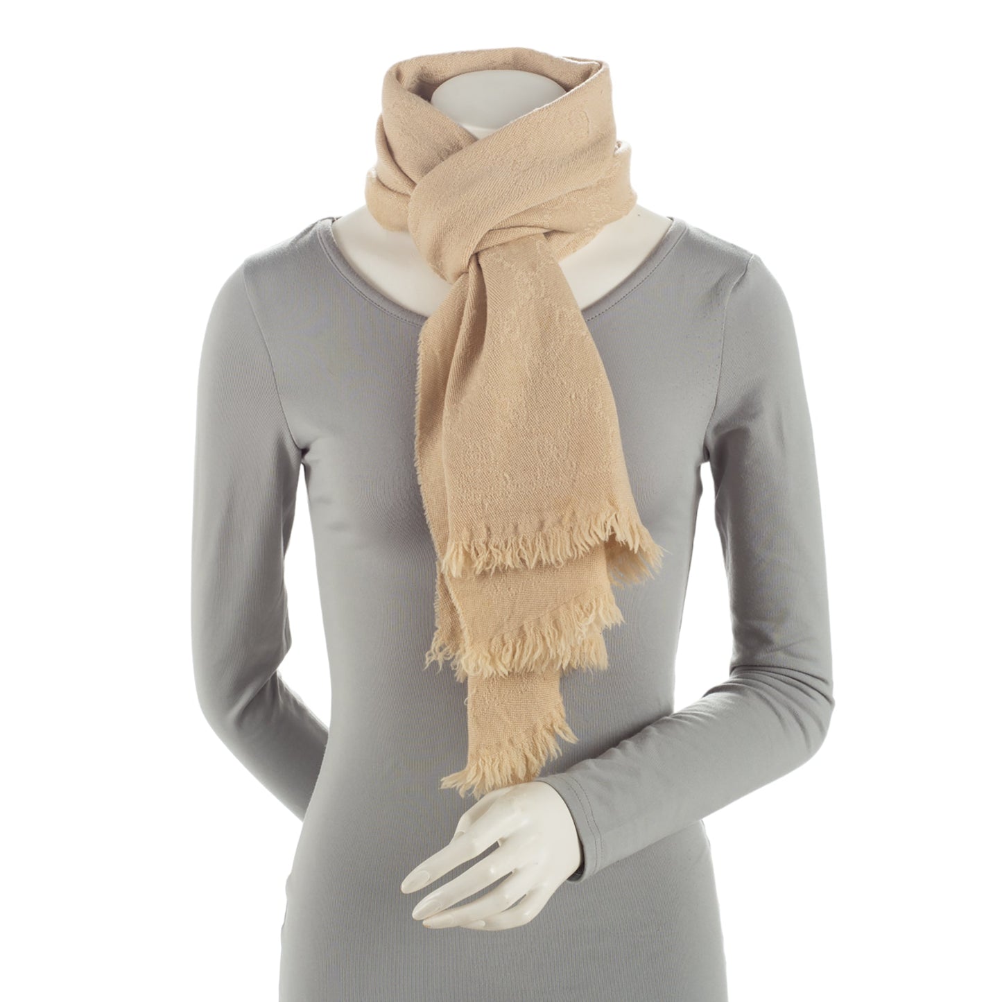 Gucci Wool Silk GG Jacquard Scarf (SHF-GtOuQZ)