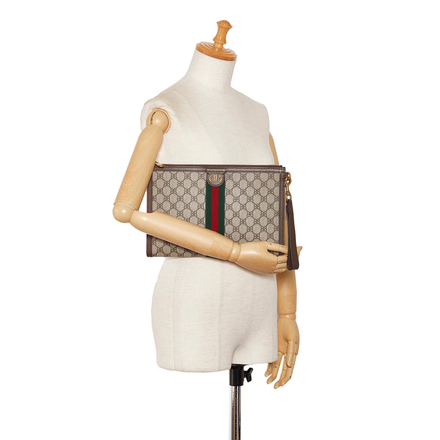 Gucci X Balenciaga BB Supreme Ophidia Web Clutch