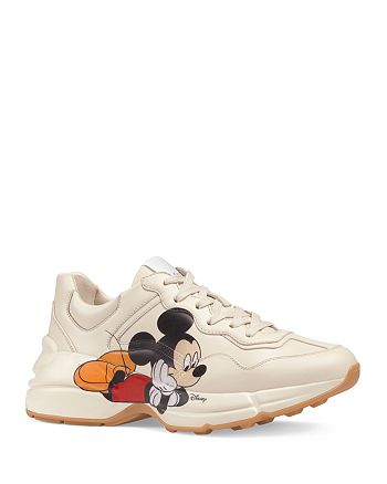 GUCCI X DISNEY MEN'S RHYTON MICKEY MO  LEATHER TRAINERS