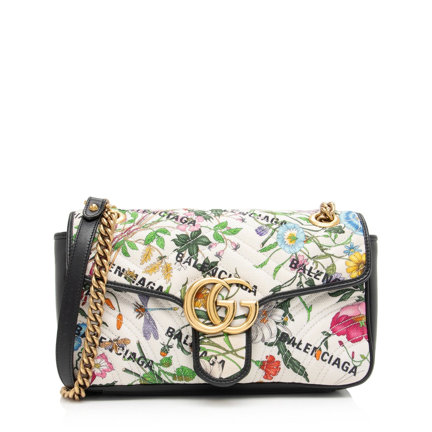 Gucci x Luxury Balenciaga Trending 2025 Canvas Flora GG Marmont The Hacker Project Small Flap Shoulder Bag (SHF-nCZEe5)