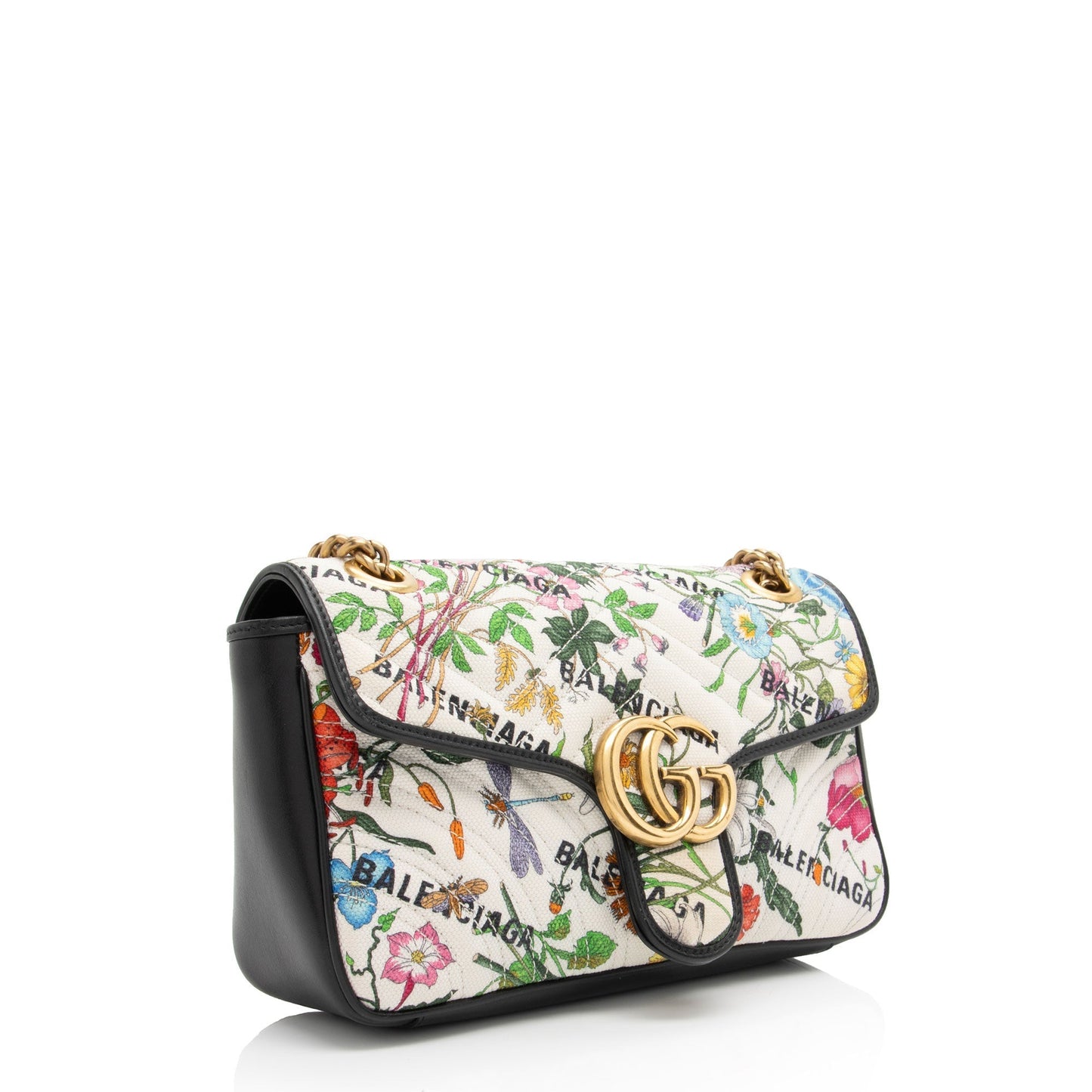Gucci x Luxury Balenciaga Trending 2025 Canvas Flora GG Marmont The Hacker Project Small Flap Shoulder Bag (SHF-nCZEe5)