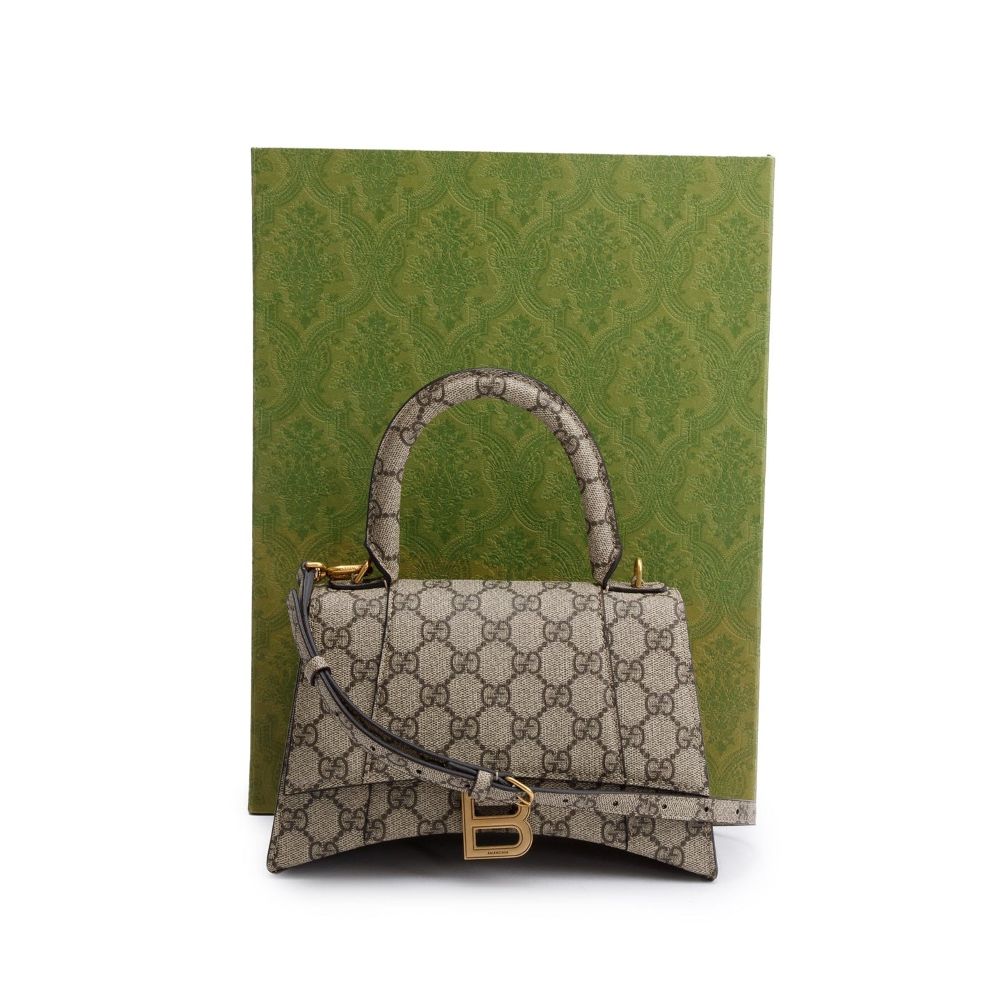 Gucci x Balenciaga The Hacker Project GG Supreme Small Hourglass Top Handle Bag