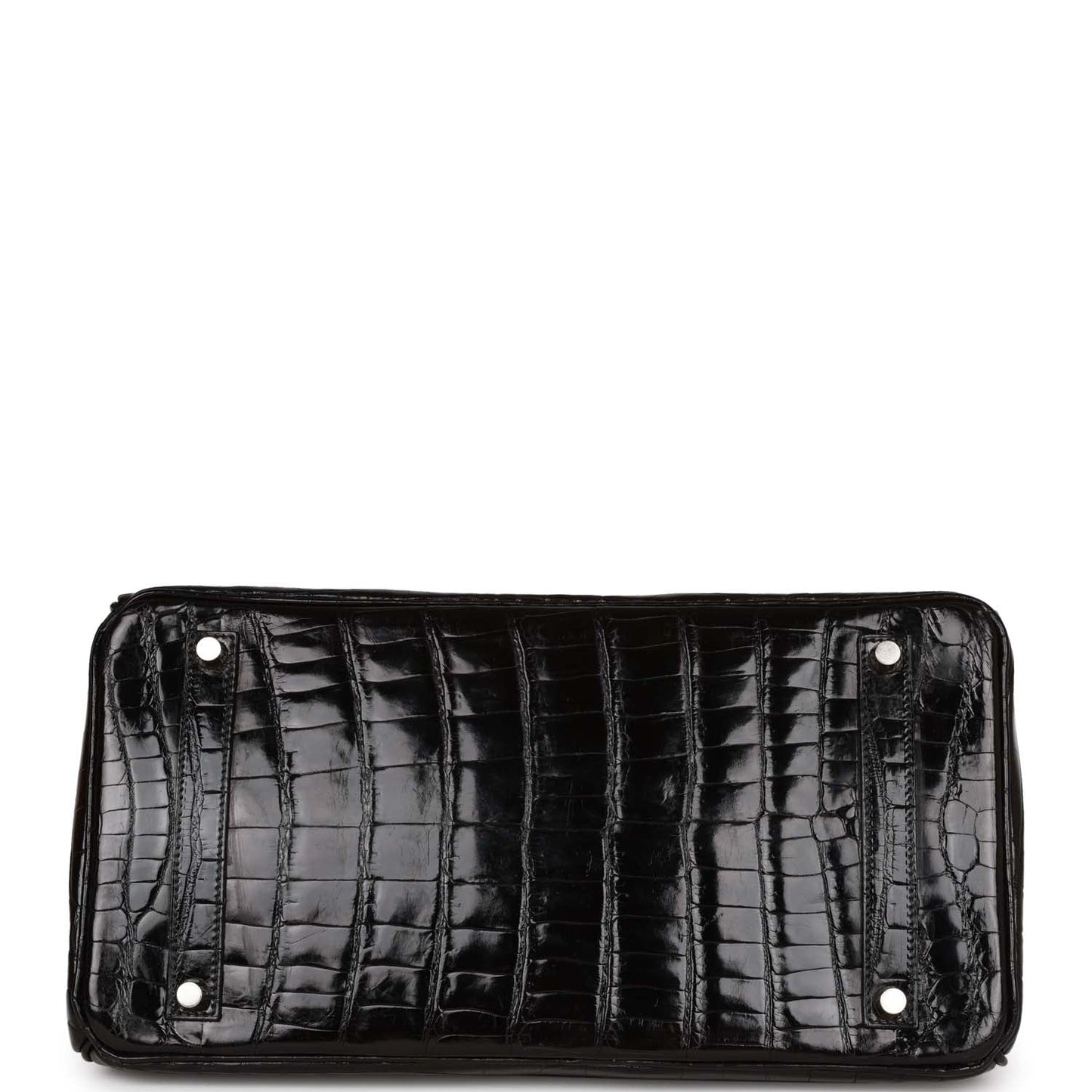 Hermes Birkin 35 Black Shiny Porosus Crocodile Palladium Hardware