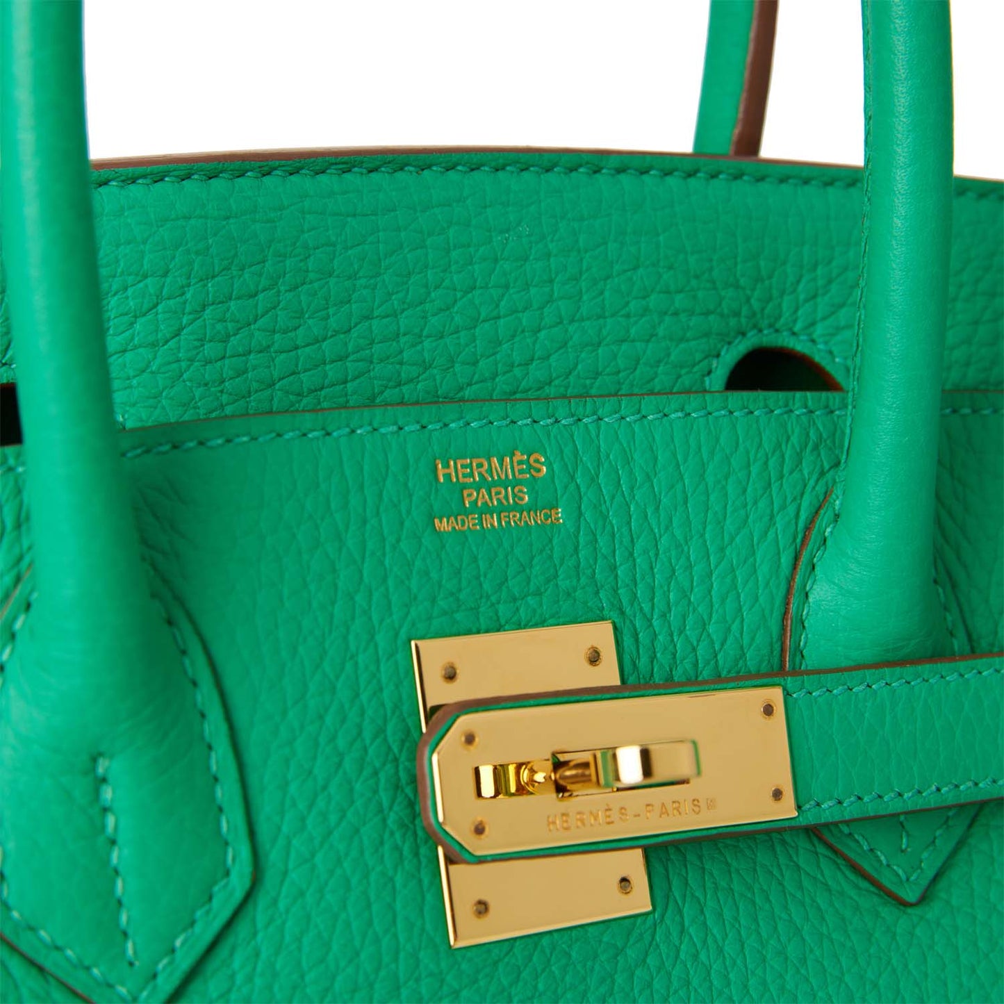 Hermes Birkin 30 Menthe Clemence Gold Hardware