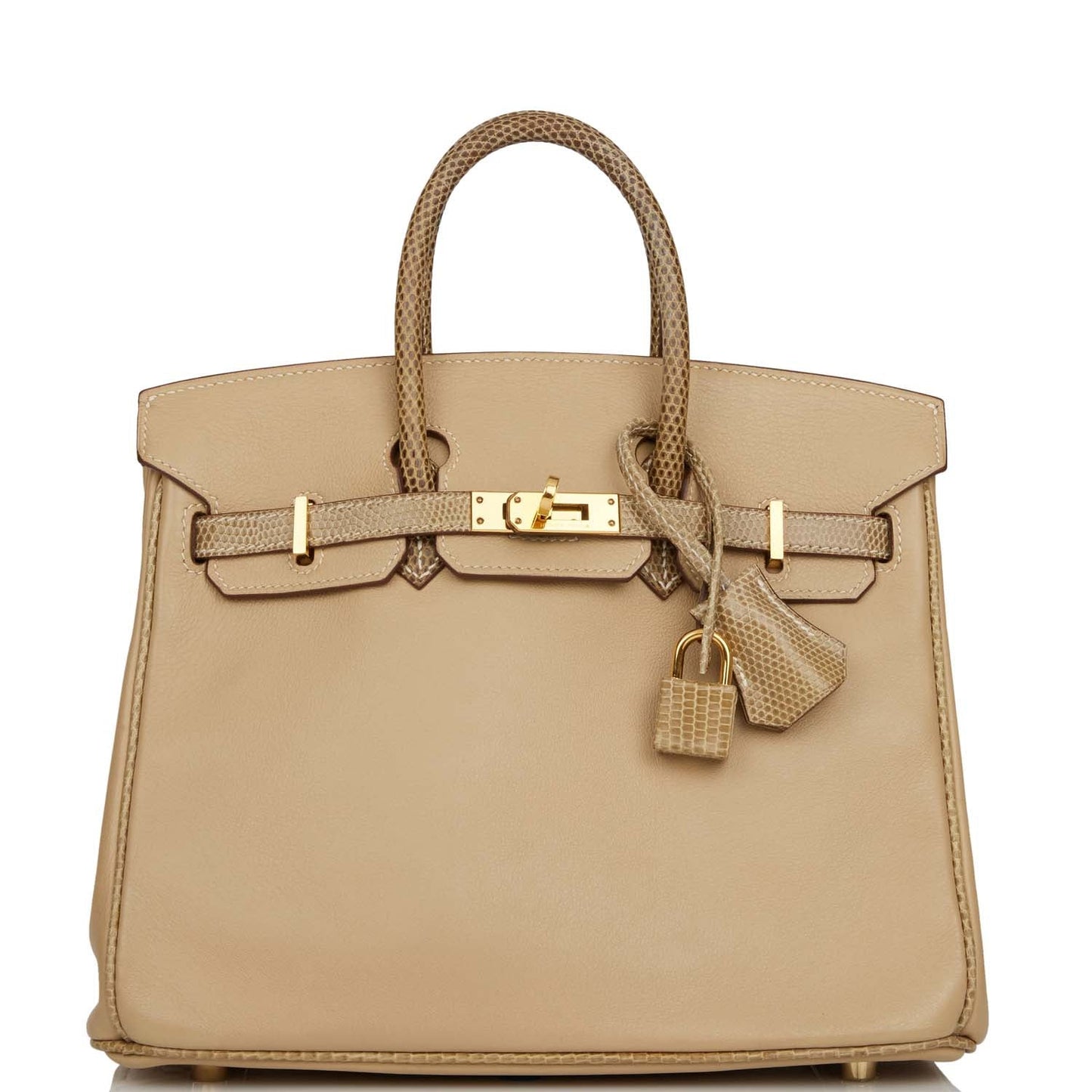 Hermes Birkin 25 Ficelle Lizard and Argyle Swift Gold Hardware
