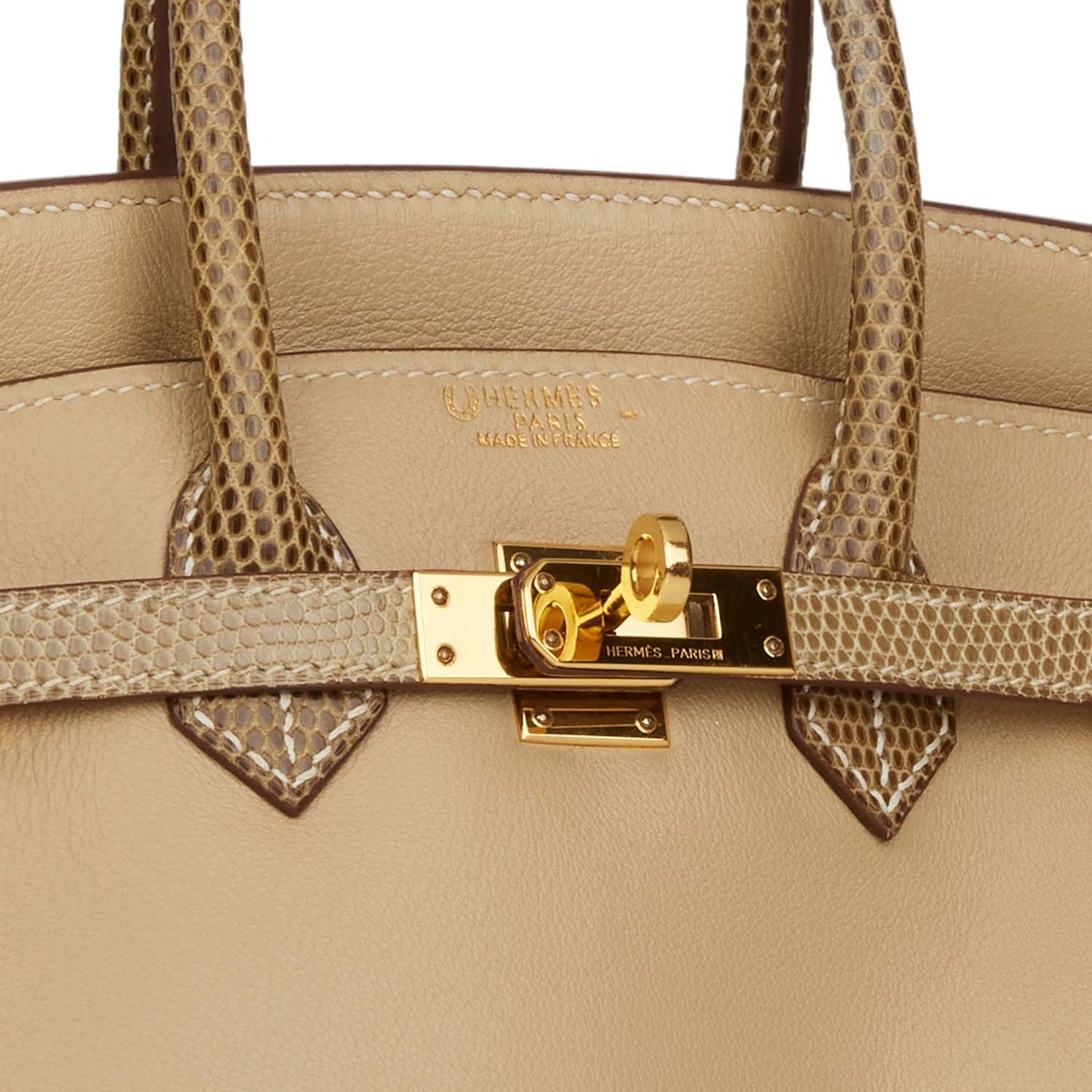 Hermes Birkin 25 Ficelle Lizard and Argyle Swift Gold Hardware