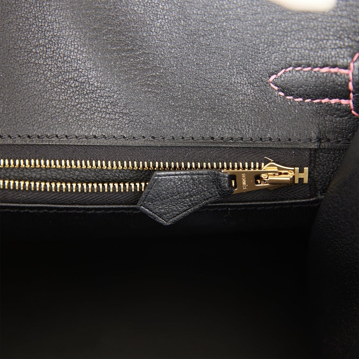 Hermes Birkin 25 Sellier Nata and Black Epsom Rose Gold Hardware