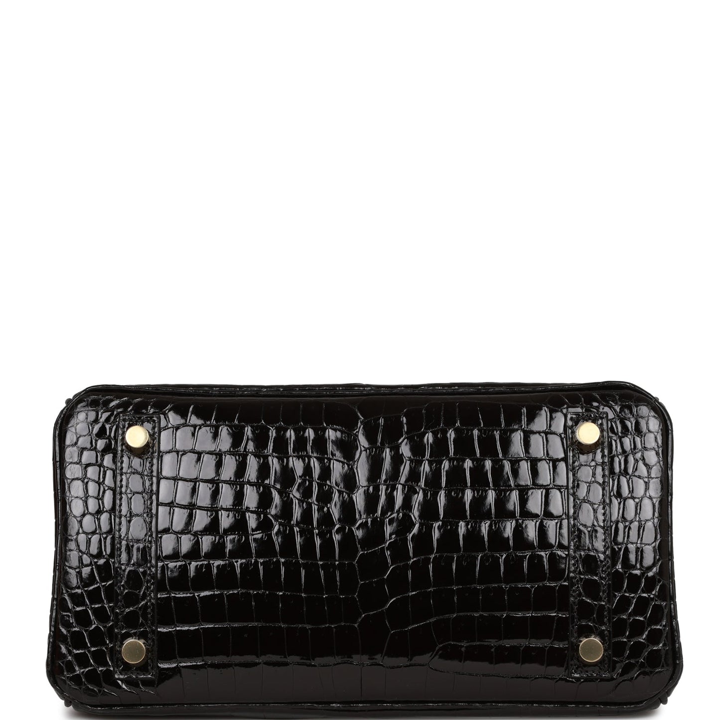 Hermes Birkin 25 Black Shiny Porosus Crocodile Gold Hardware