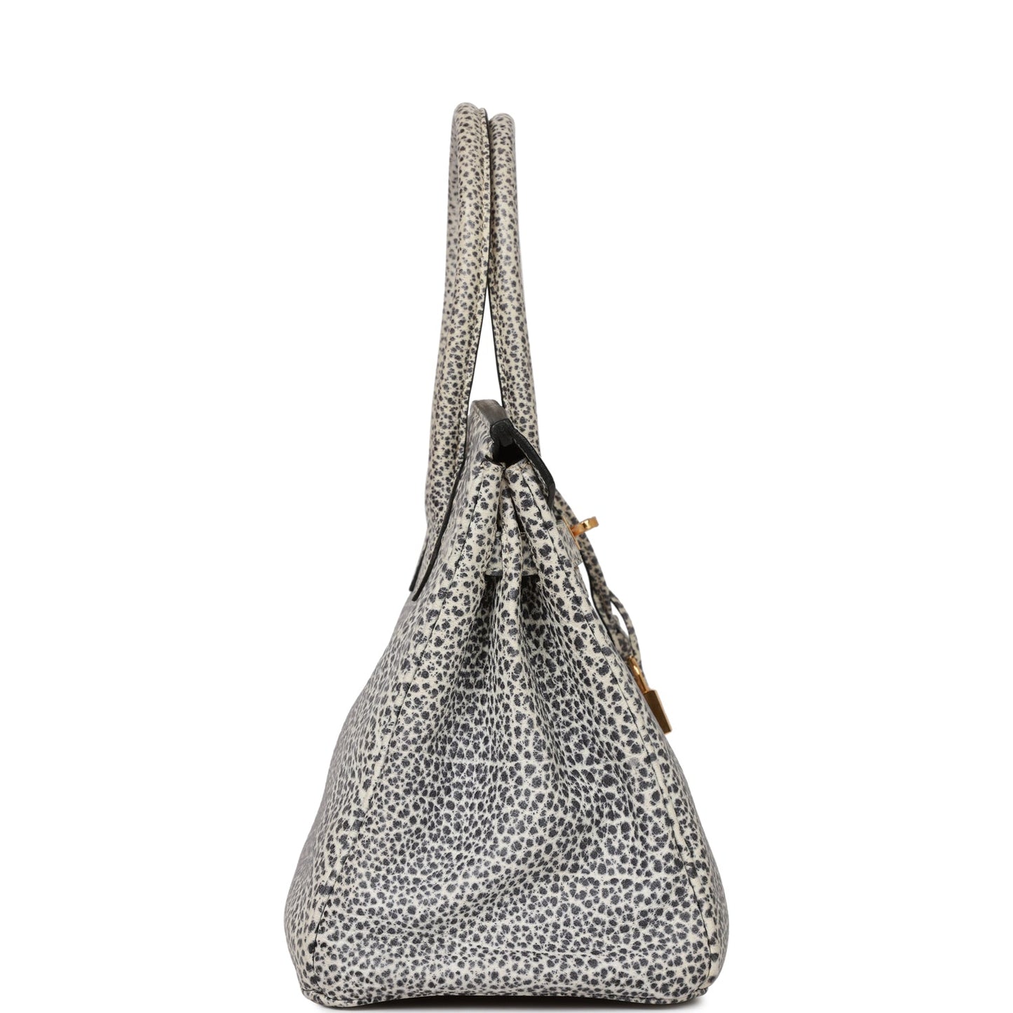 Hermes   Birkin 30 White Dalmatian Buffalo Gold Hardware