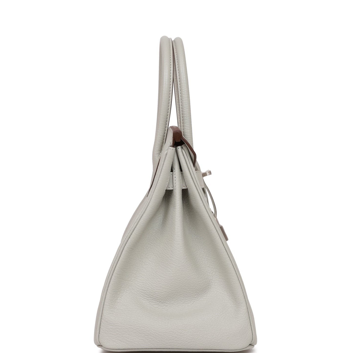 Hermes Birkin 30 Gris Perle Verso Chevre Brushed Palladium Hardware
