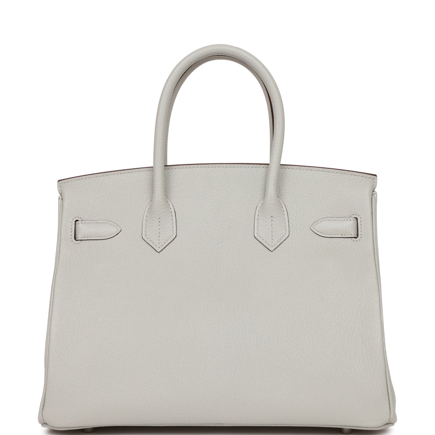 Hermes Birkin 30 Gris Perle Verso Chevre Brushed Palladium Hardware