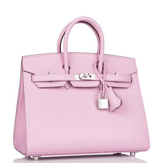 Hermes Birkin 25 Sellier Mauve Sylvestre Epsom Palladium Hardware