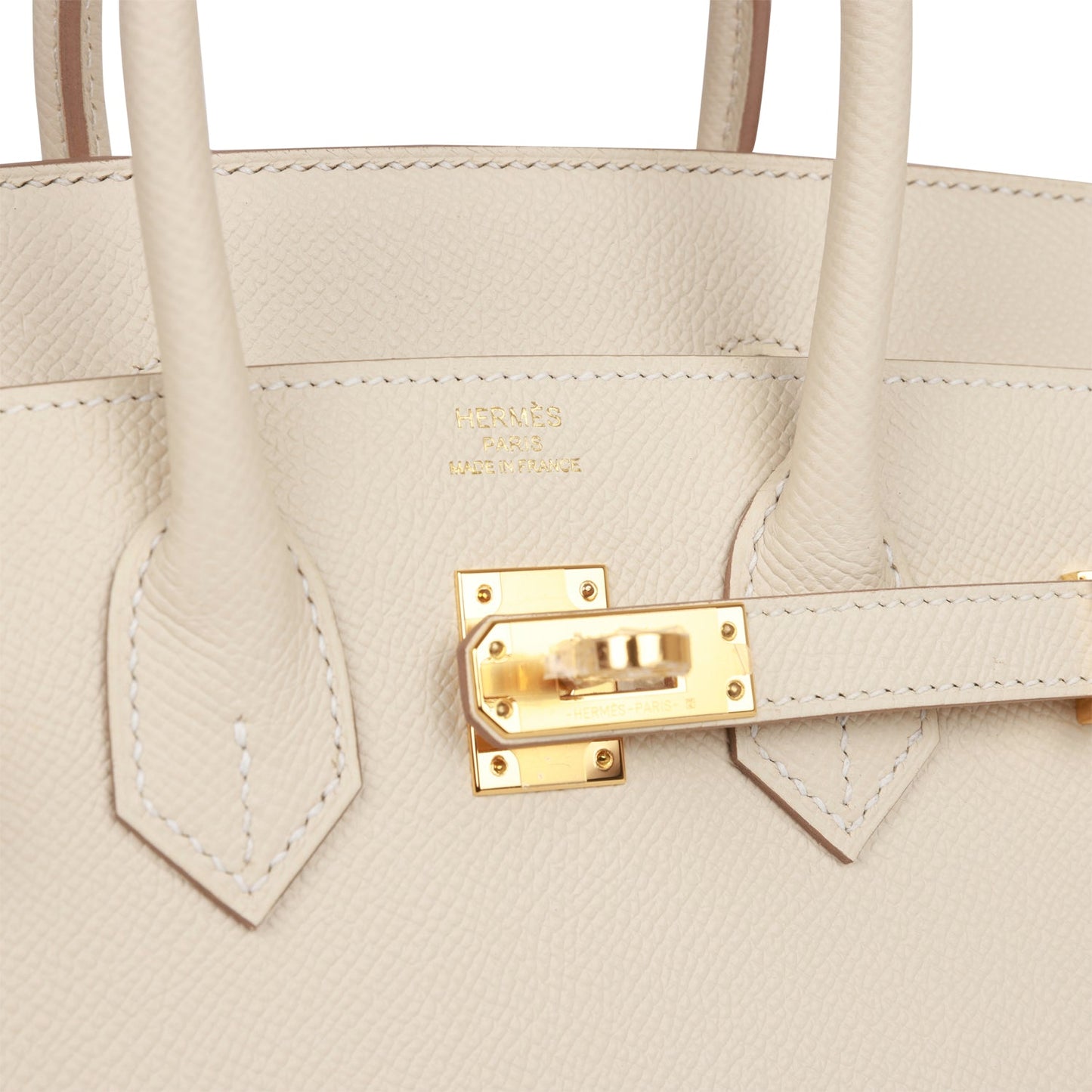 Hermes Birkin 25 Sellier Craie Epsom Gold Hardware