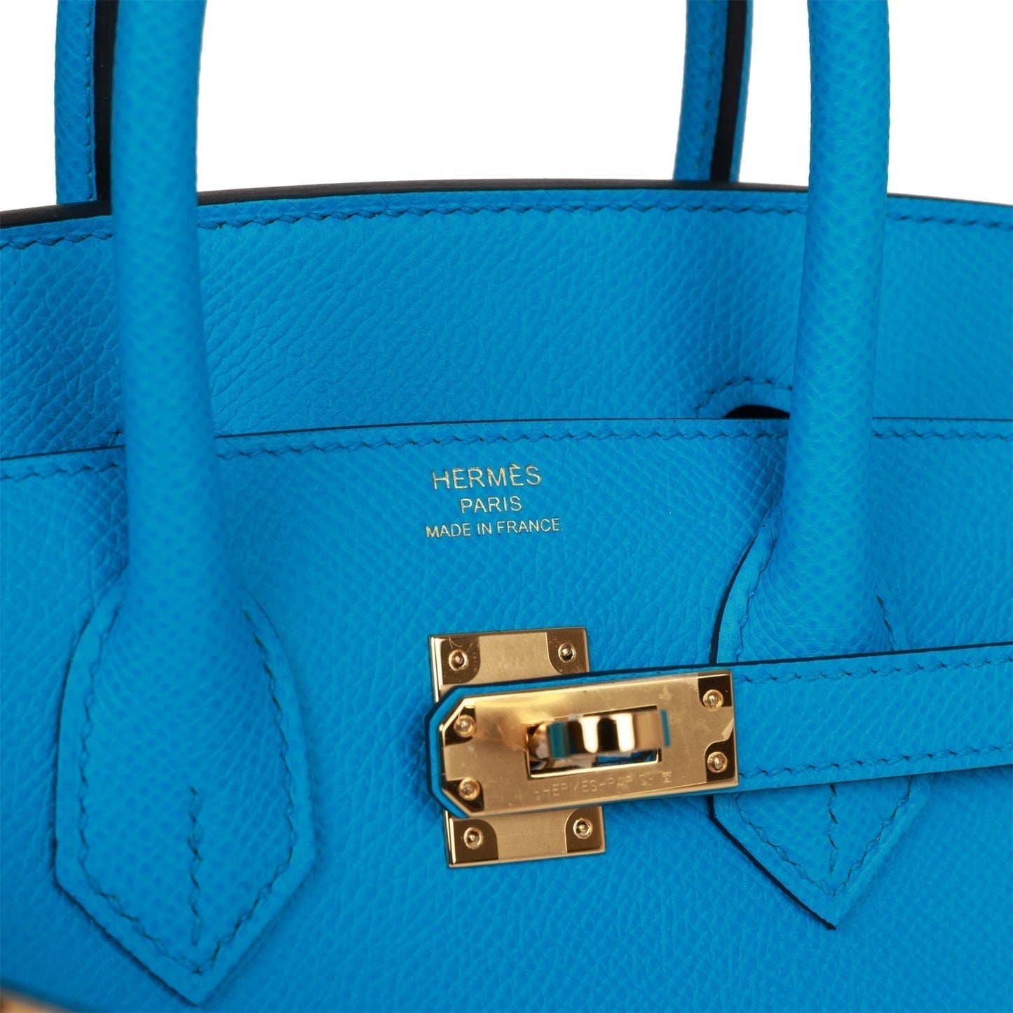 Hermes Birkin 25 Sellier Bleu Frida Epsom Gold Hardware