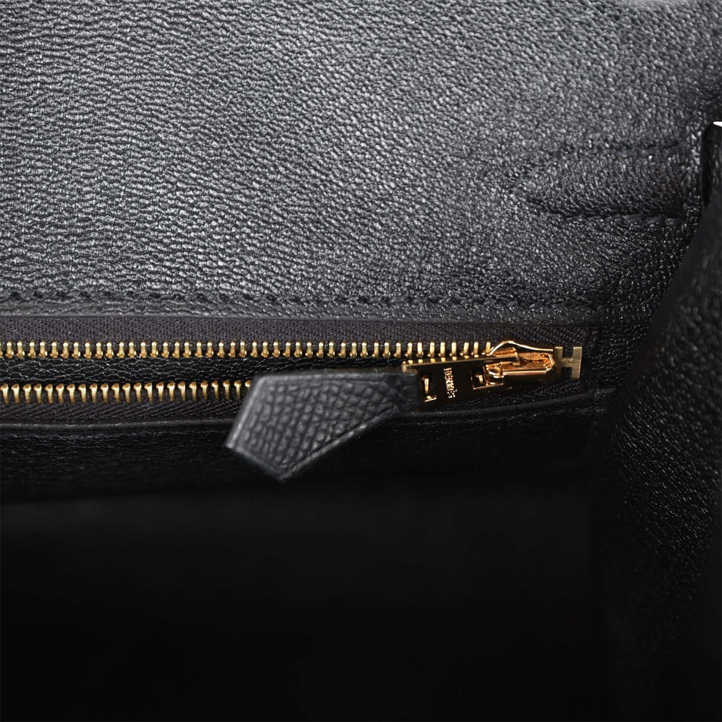 Hermes Birkin 25 Sellier Black Epsom Gold Hardware