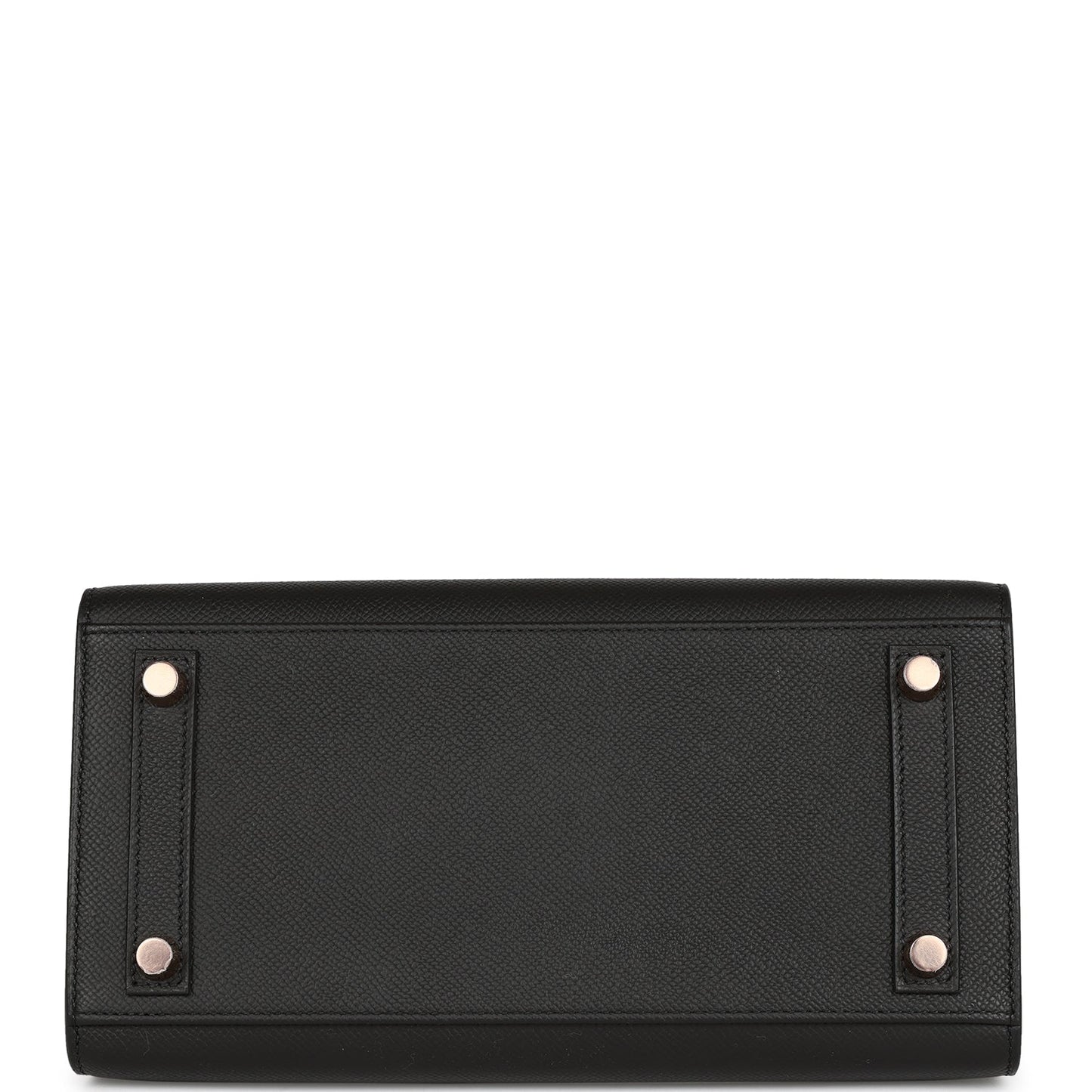 Hermes Birkin 25 Sellier Black Epsom Rose Gold Hardware