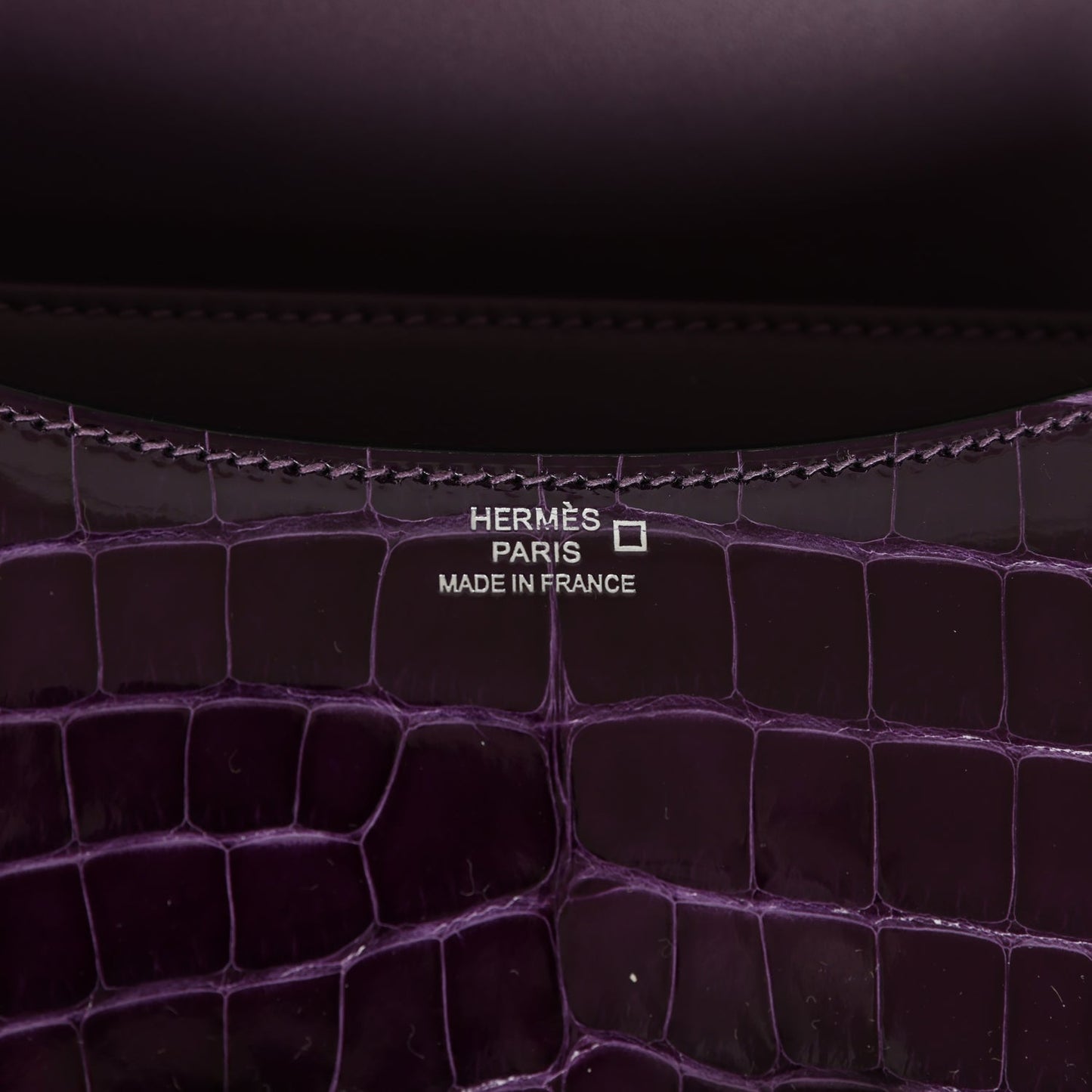 Hermes Constance 18 Amethyst Shiny Alligator Tigers Eye Quartz Palladium Hardware