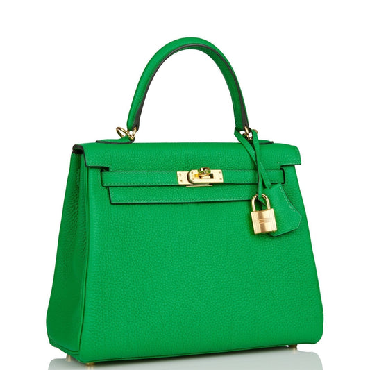Hermes Kelly 25 Retourne Bambou Togo Gold Hardware