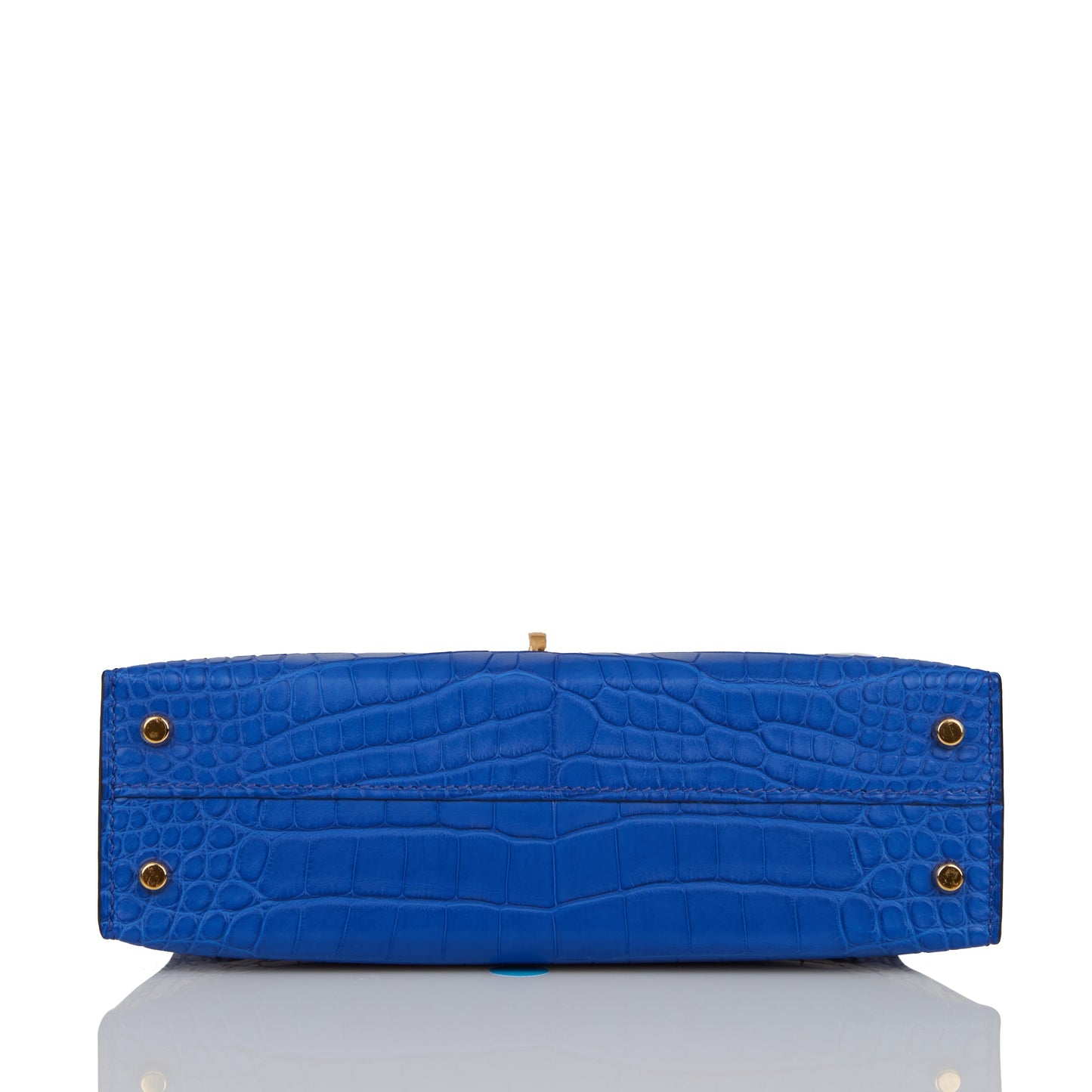 Hermes Kelly 20 Sellier Bleu Royal Matte Alligator Gold Hardware