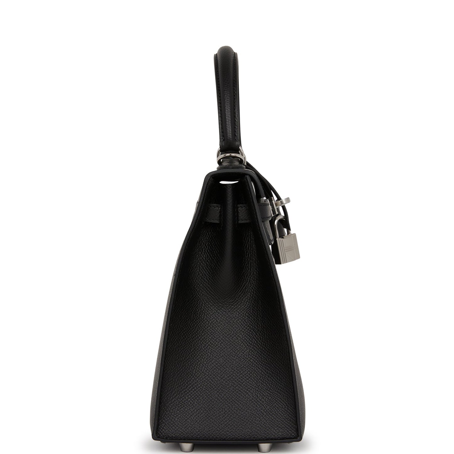 Hermes Kelly 25 Sellier Black Epsom Palladium Hardware