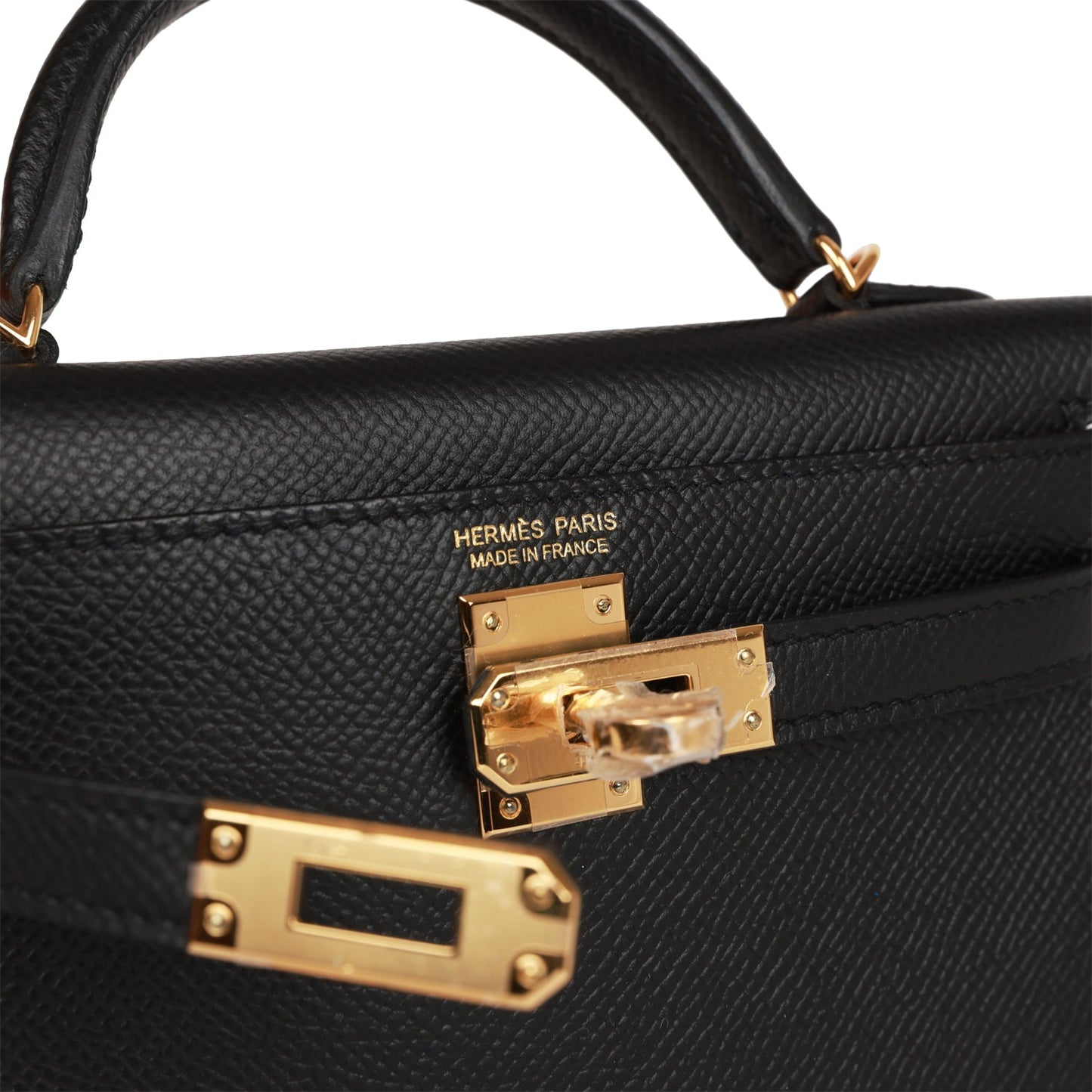Hermes Kelly 20 Sellier Black Epsom Gold Hardware