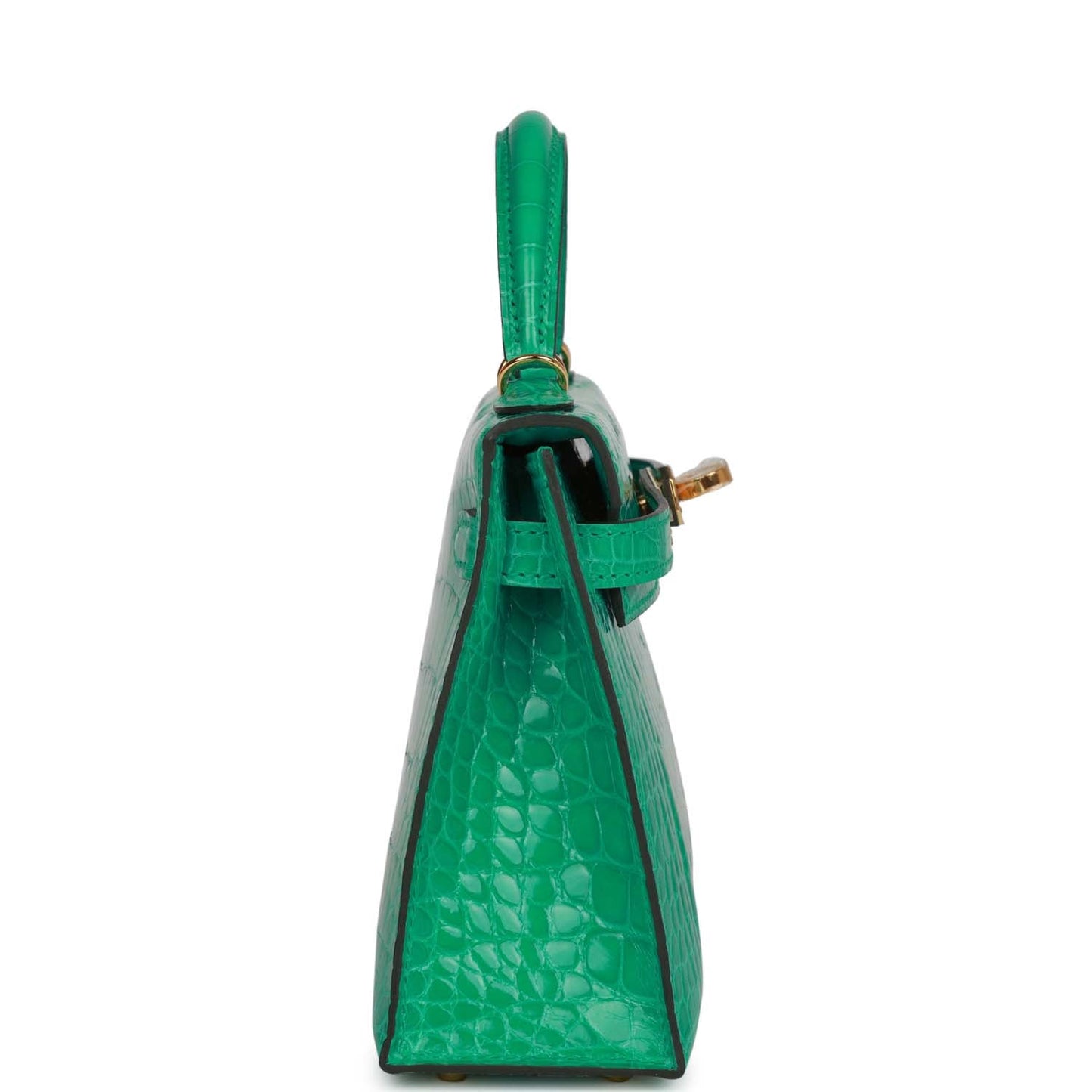 Hermes Kelly 20 Sellier Vert Jade Shiny Alligator Gold Hardware
