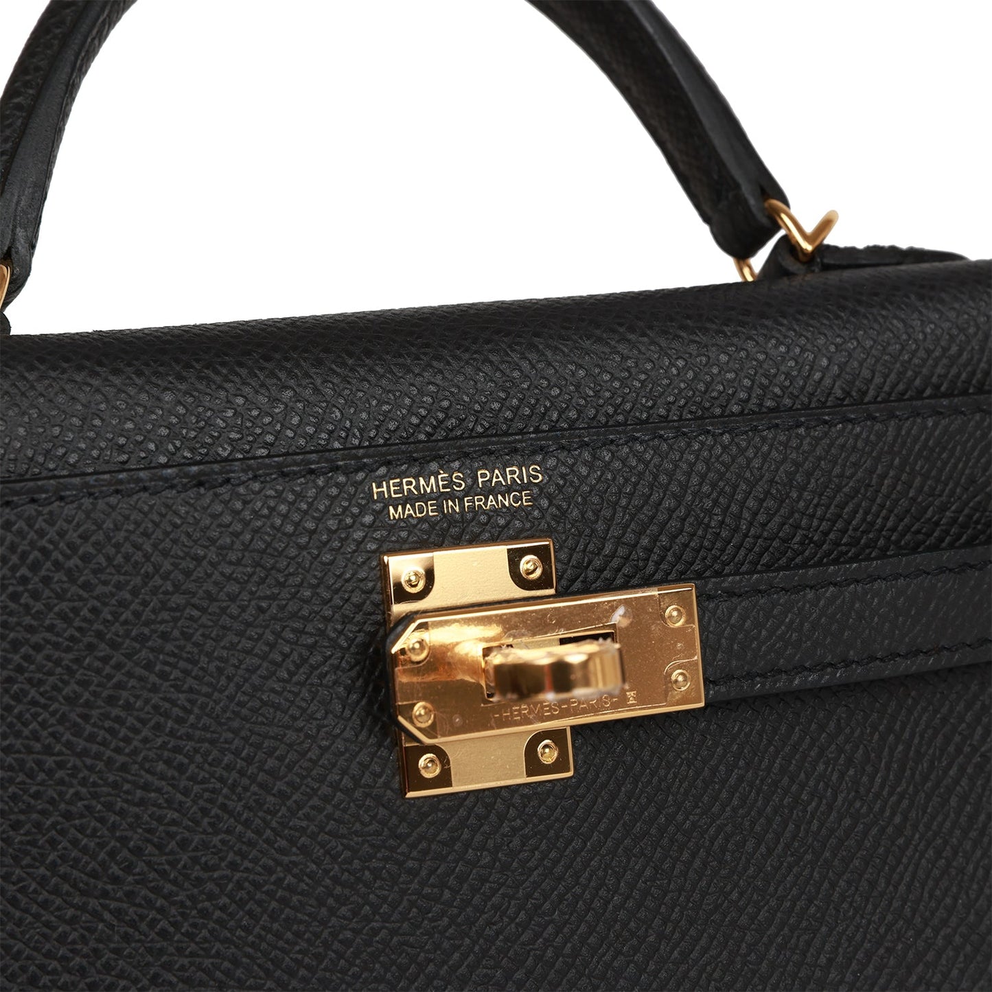 Hermes Kelly 20 Sellier Black Epsom Gold Hardware