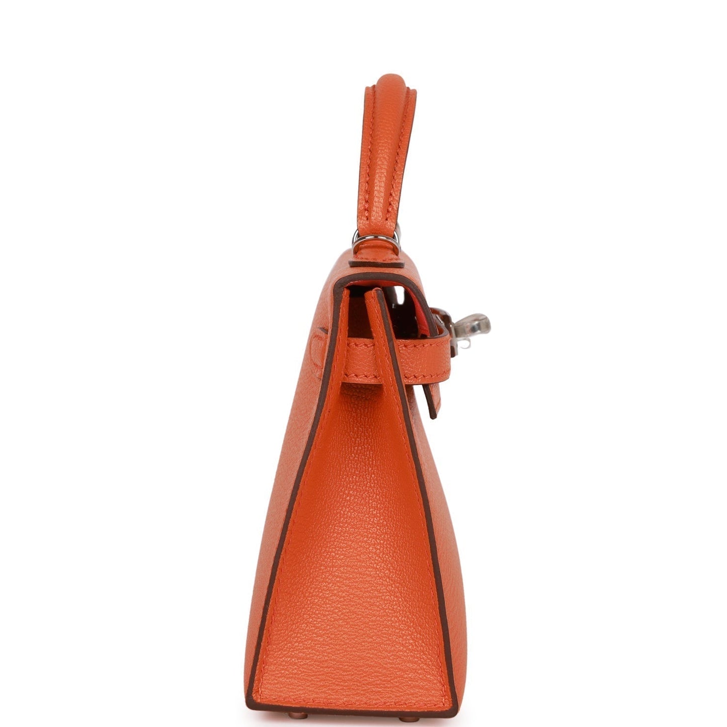 Hermes Kelly 20 Sellier Orange Verso Chèvre Palladium Hardware