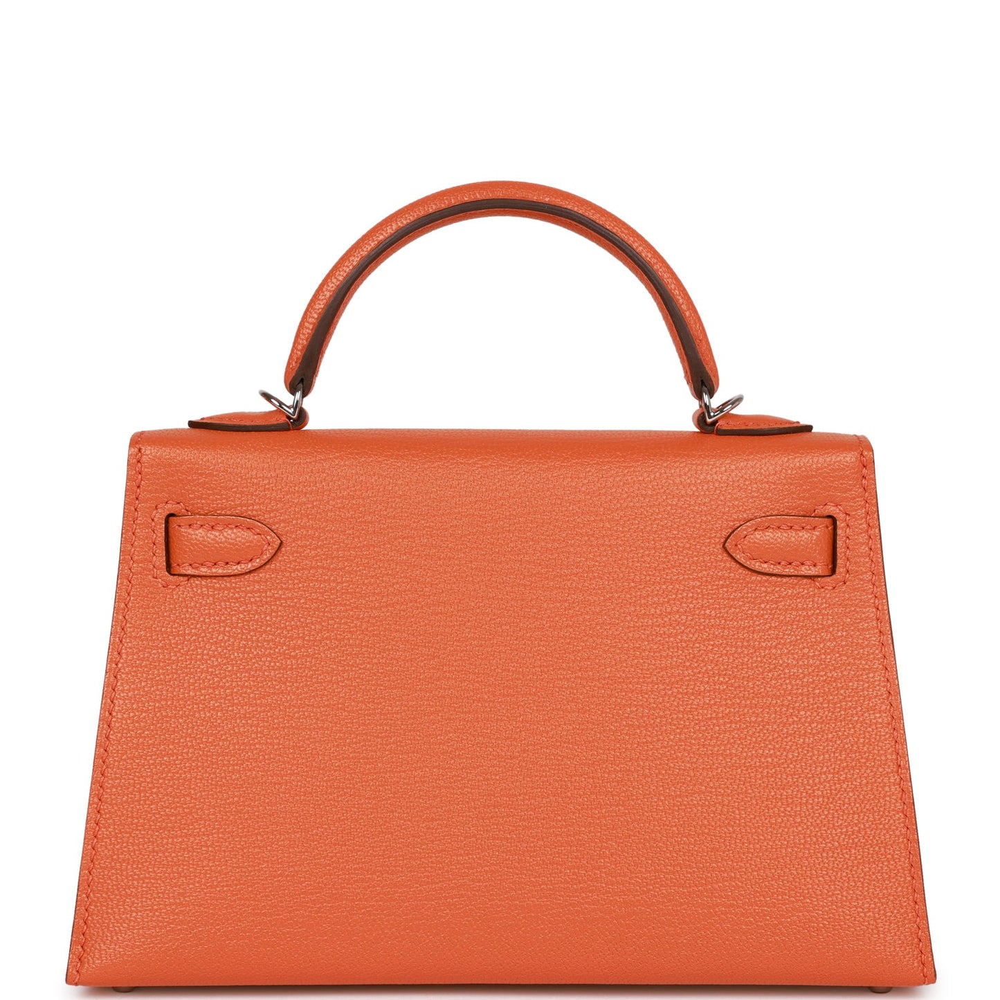 Hermes Kelly 20 Sellier Orange Verso Chèvre Palladium Hardware