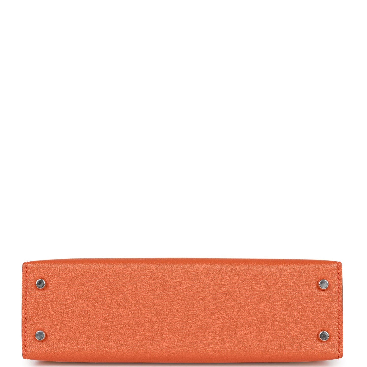 Hermes Kelly 20 Sellier Orange Verso Chèvre Palladium Hardware