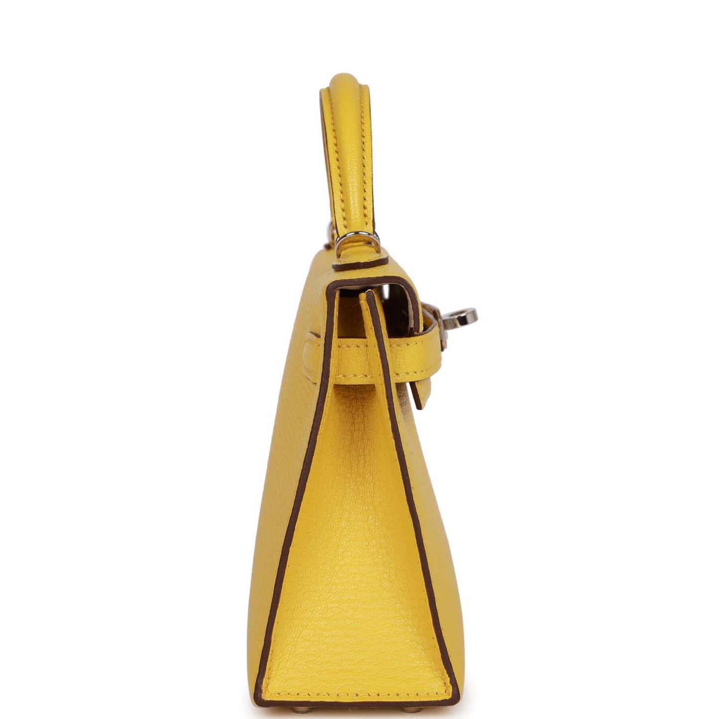 Hermes Kelly 20 Sellier Jaune de Naples Verso Chèvre Palladium Hardware