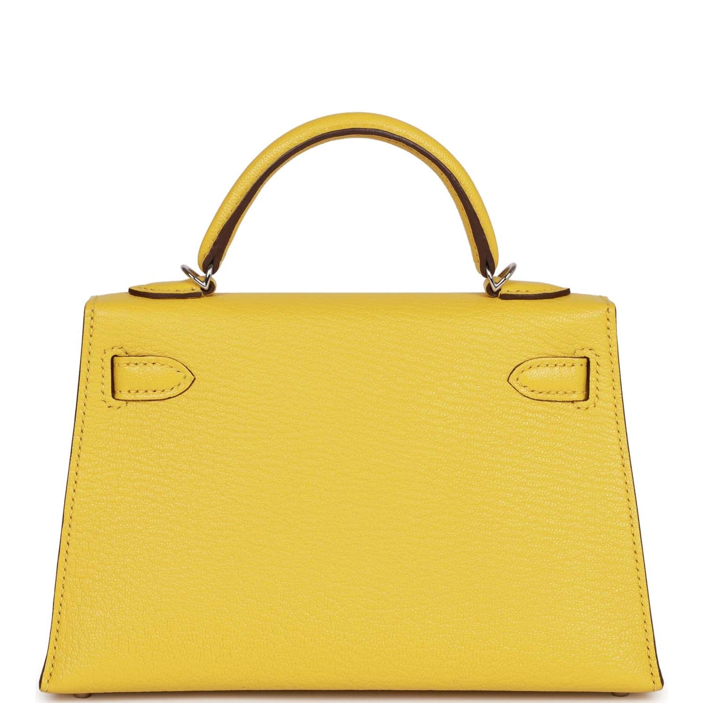 Hermes Kelly 20 Sellier Jaune de Naples Verso Chèvre Palladium Hardware