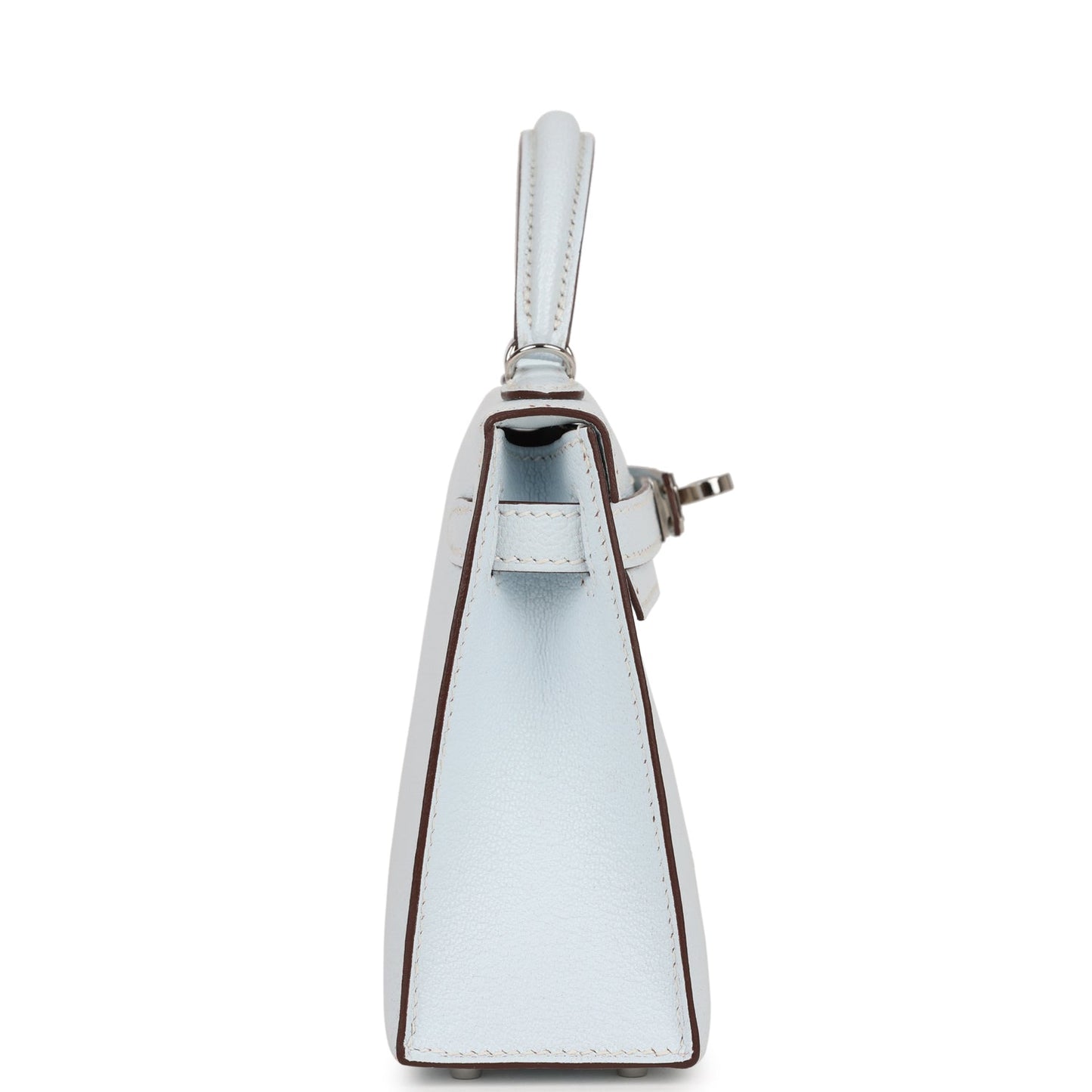 Hermes Kelly 20 Sellier Bleu Brume Chevre Palladium Hardware