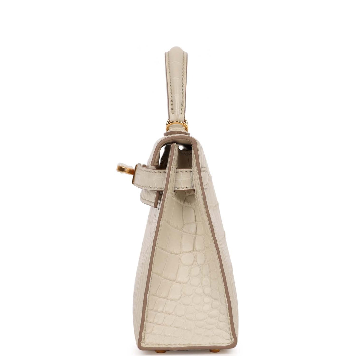 Hermes Kelly 20 Sellier Beton Mate Alligator Gold Hardware