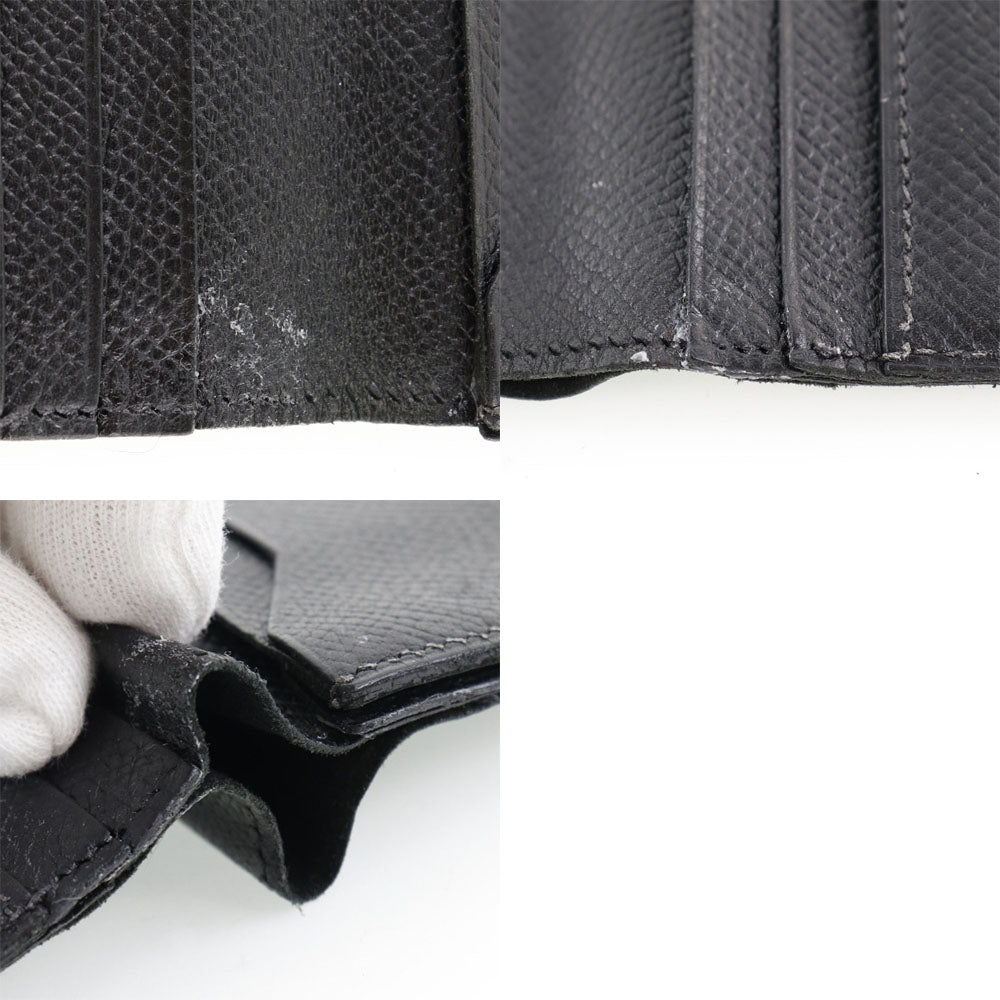 HERMES Bill Compartment leather black MC2 Fleming mens  d