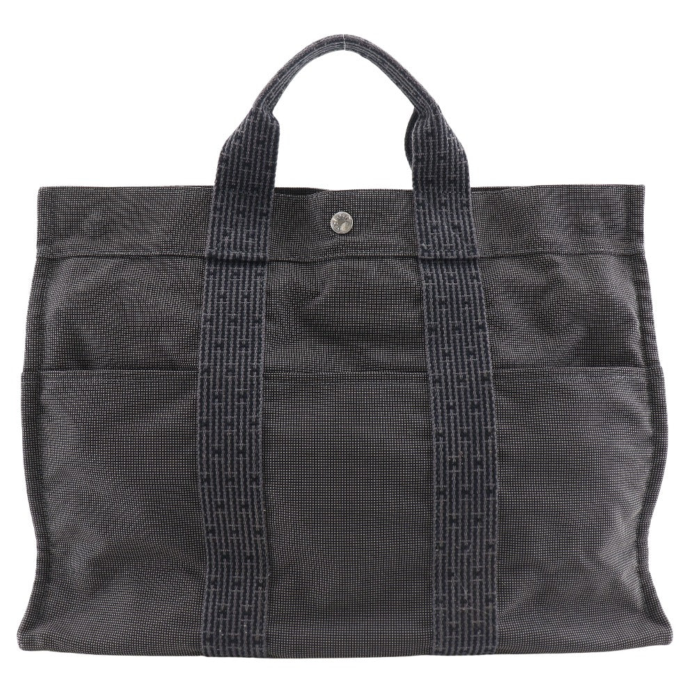 HERMES Tote Bag Nylon canvas gray Her LineMM mens(Unisex)  d