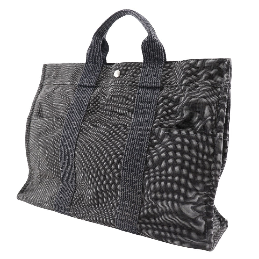 HERMES Tote Bag Nylon canvas gray Her LineMM mens(Unisex)  d