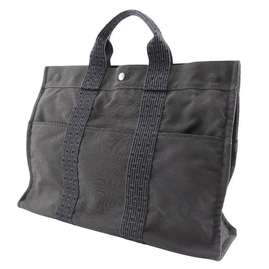 HERMES Tote Bag Nylon canvas gray Her LineMM mens(Unisex)  d