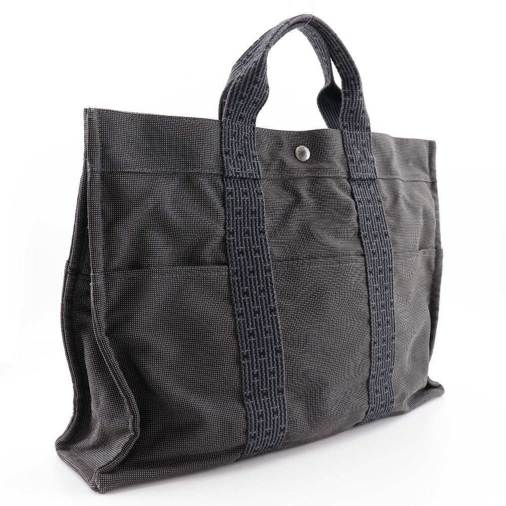 HERMES Tote Bag Nylon canvas gray Her LineMM mens(Unisex)  d
