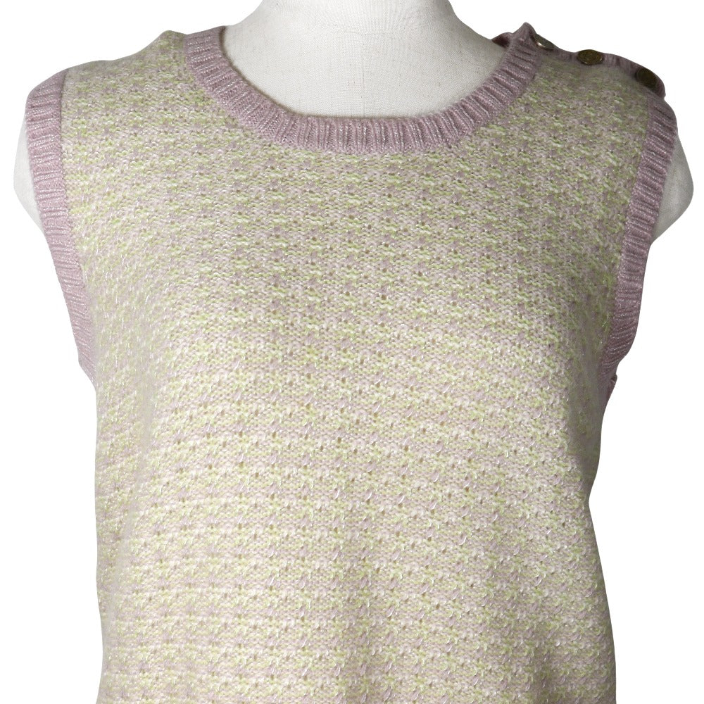CHANEL Best P25397V01844 Cashmere, Rayon Pink / Yellow green knit 46