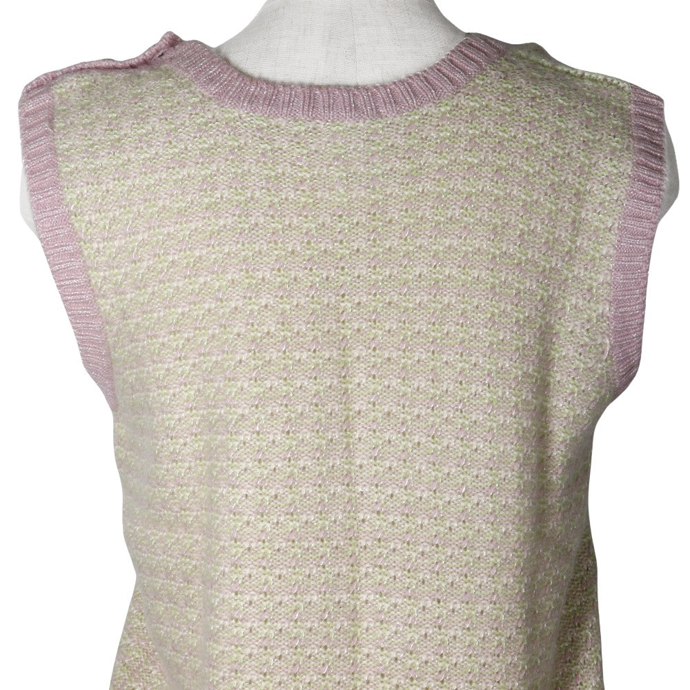 CHANEL Best P25397V01844 Cashmere, Rayon Pink / Yellow green knit 46