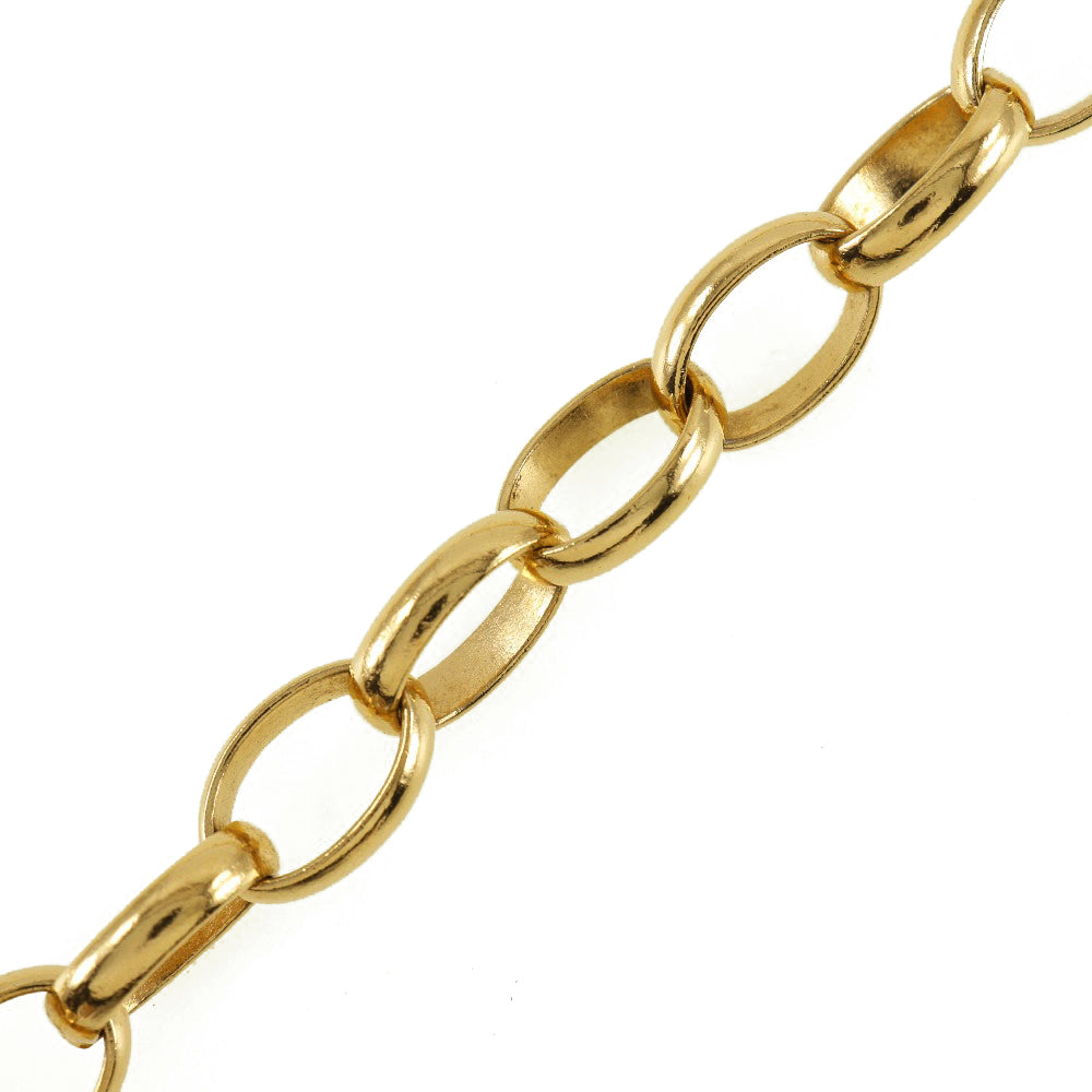 CHANEL Necklace Plated Gold gold   Round logo Women