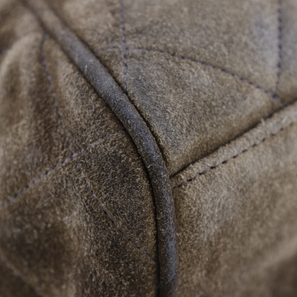 CHANEL Backpack Suede, Plated Gold Brown COCO Mark Matrasse Women  d