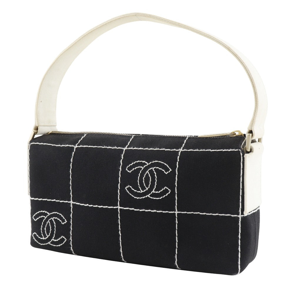 Chanel Choco Bar Canvas Shoulder Bag